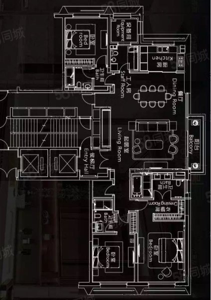 古北壹号(公寓住宅)3室2厅3卫244.1㎡南北3988万