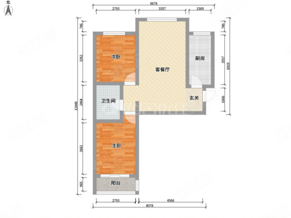 许坦东街 东润国际新城 92平两居室 南北通透 96万