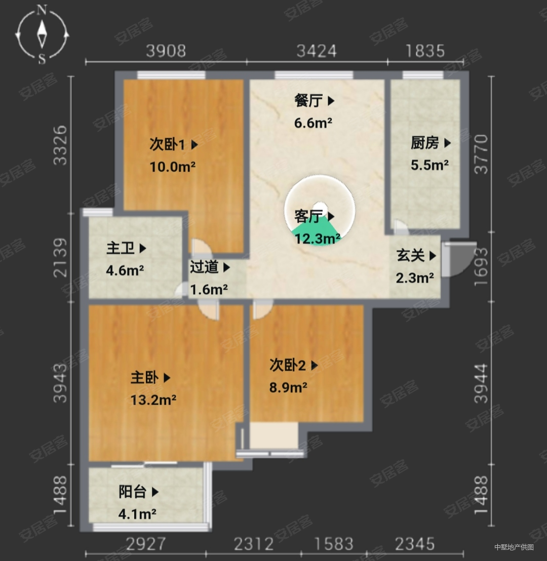 滨湖欣园边户三房中间楼层诚售小区价格的一套无税