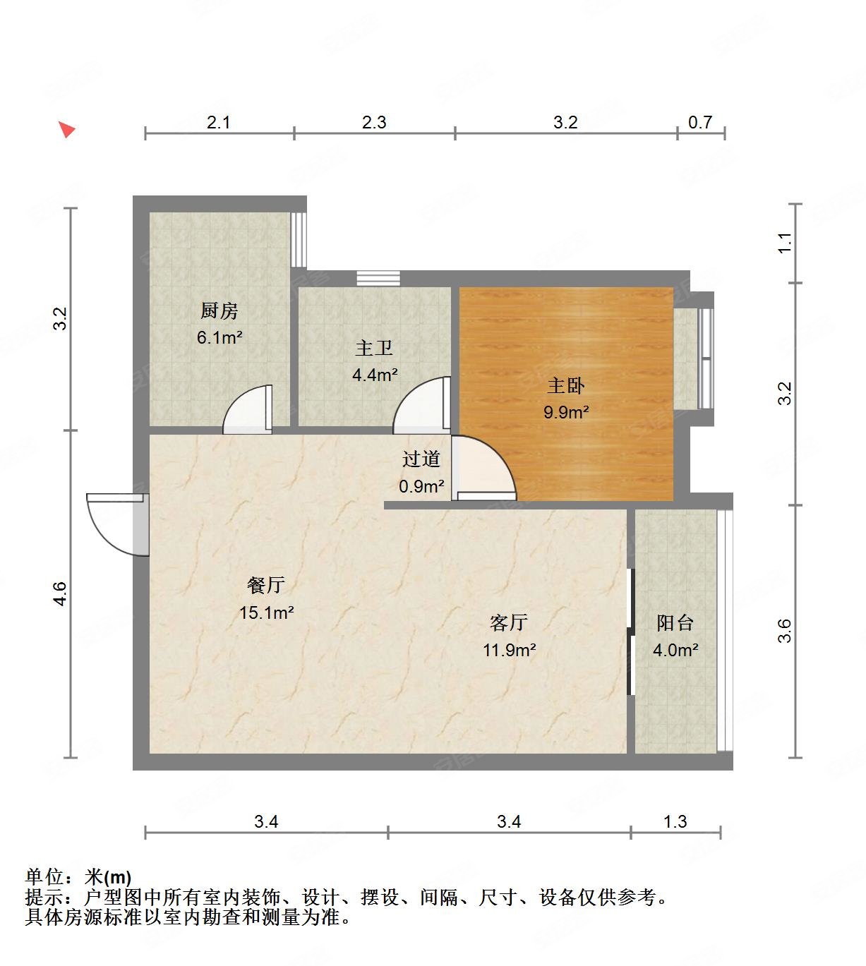 鹦鹉名邸电梯房朝南63平63万全天采光无遮挡随时看房