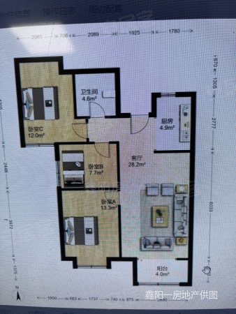 万城聚豪3室2厅1卫105㎡南105万