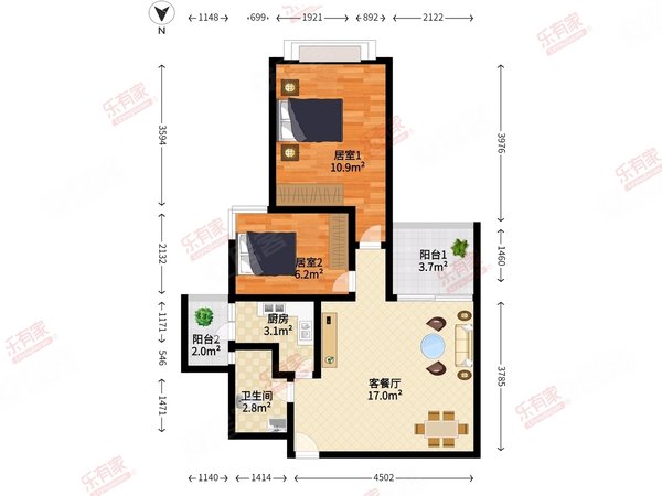 上梅林地铁口精装两室两厅业主诚心出租生活娱乐便捷
