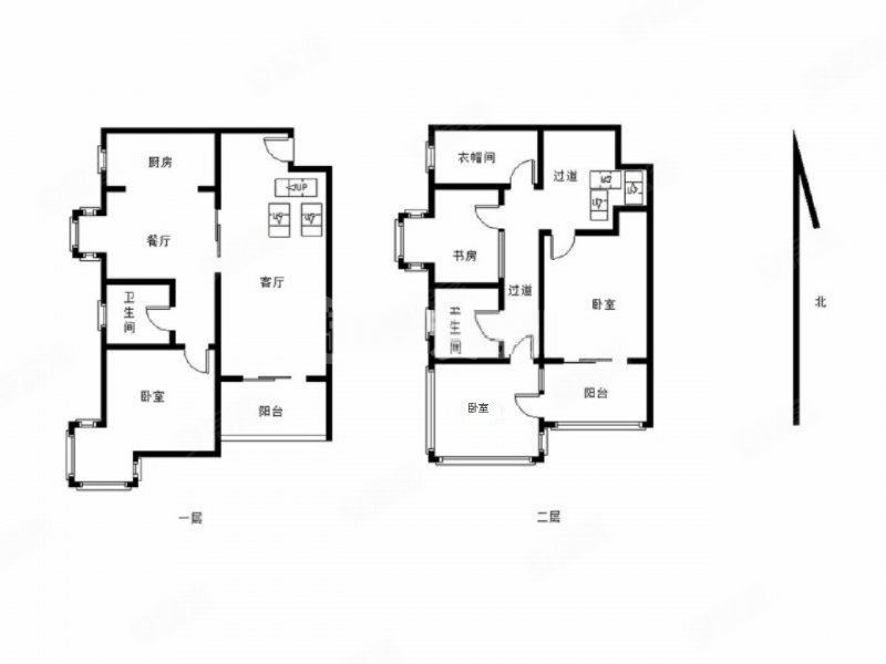 四室两厅房屋户型图,四房两厅户型图,四室两厅两卫户型图_大山谷图库