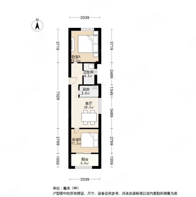 琨御府(公寓住宅)二手房,1200万,2室1厅,1卫,76平米-北京安居客