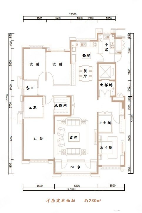 首开琅樾4室2厅3卫205㎡南北1700万