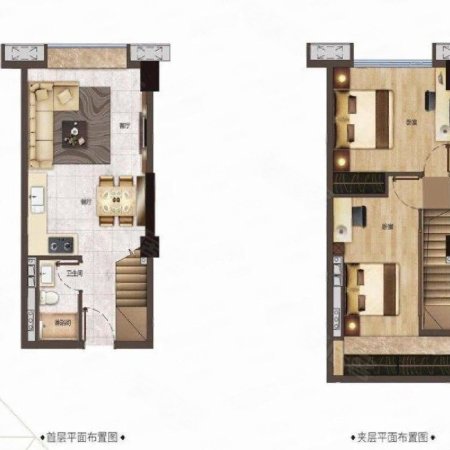 仁恒梦公园2室2厅1卫37.98㎡南北132万