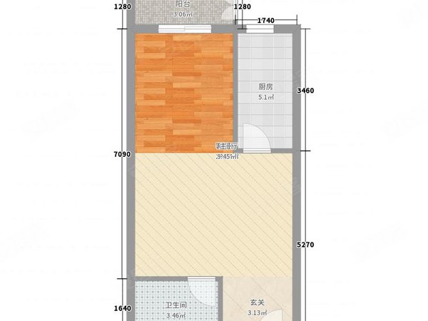 直租可月付浐河地铁口唐都医院凯德广场精装一室一厨一卫