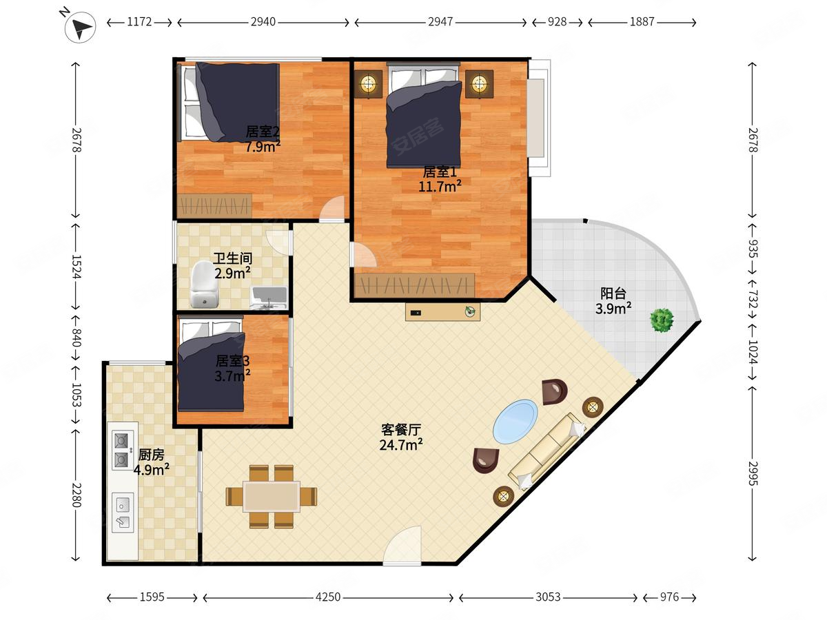 指导价出售,地铁口物业,大阳台,近地铁,高科利大厦二手房,0万,3室2厅