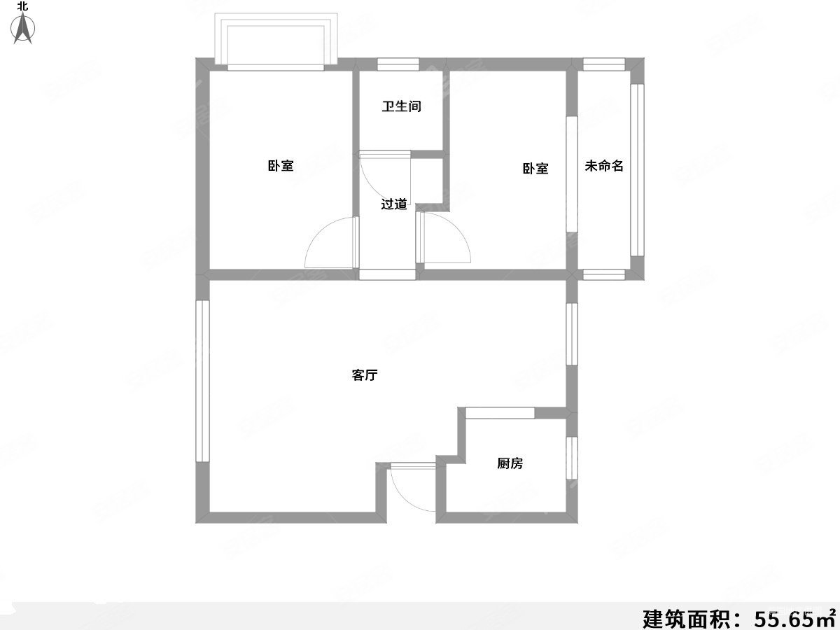 东麓锦苑2室2厅1卫61㎡南60万