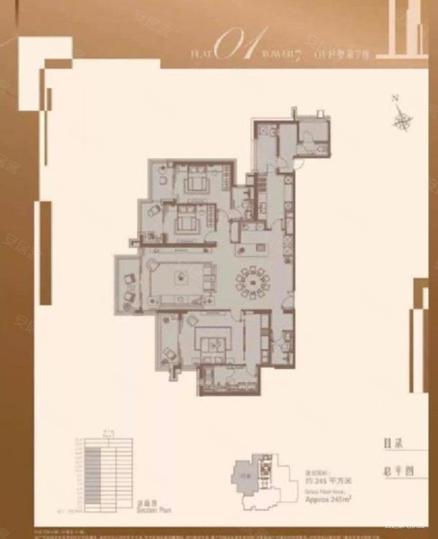 全江景房,滨江凯旋门二手房,5200万,3室2厅,3卫,254.