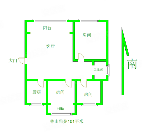 林山雅苑3室一厅南北通透房东急置换诚意卖配套齐全房