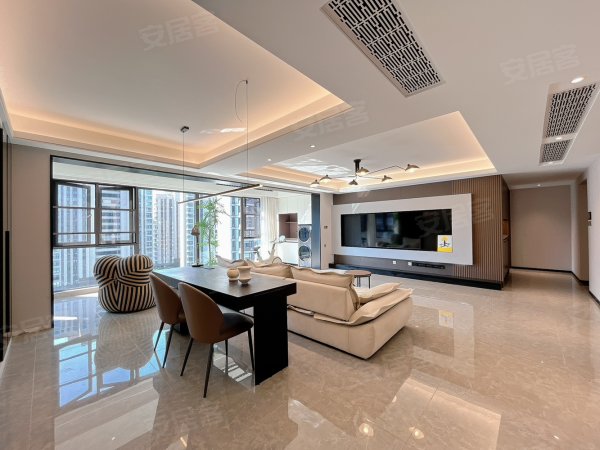 建发美的珺和府_横厅_豪华装修_中央空调_地暖_拎包入住