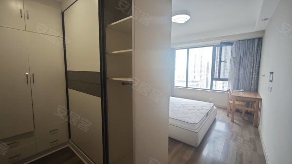 家装主卧独卫_定制衣帽间_厨房配备洗碗机_无隔断客厅阳台