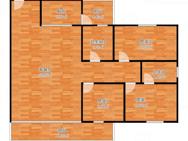 横枝岗大三房一厅近地铁省二中医院麓湖公园拎包入住