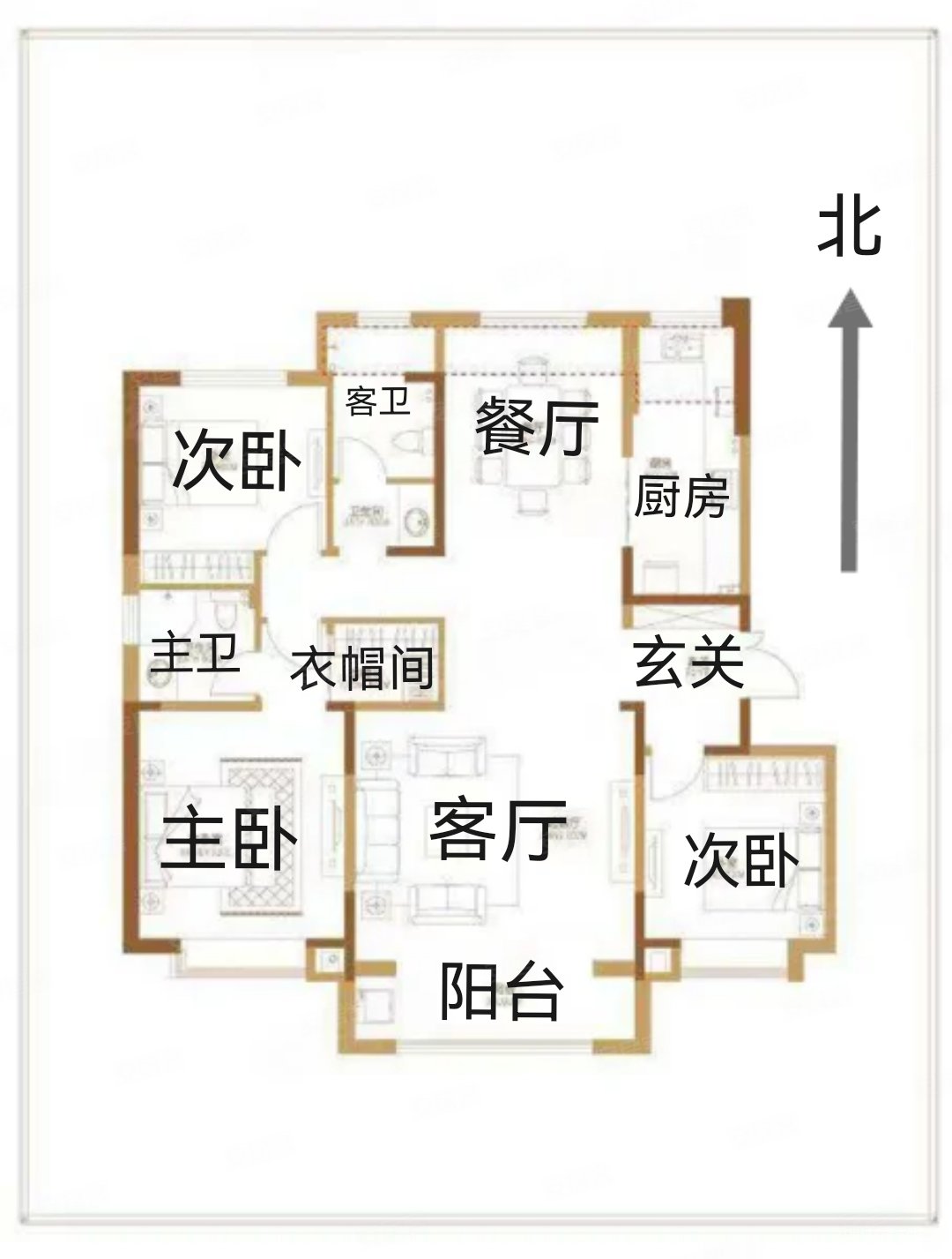 东创铂悦府3室2厅2卫134.5㎡南北170万