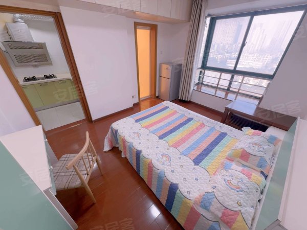 一室一卫一厨，洪岗地铁口，可做饭，朝南电梯房0中借，民用水电