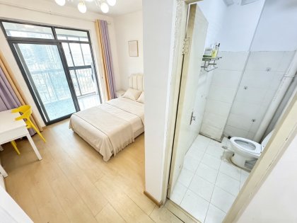 急租原户型主卧独卫带阳台！近杏花村地铁押一付一民用水电可做饭