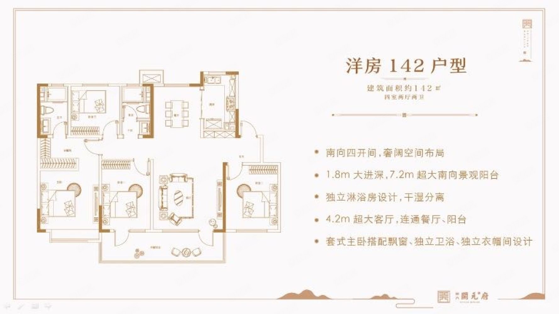 康大开元府4室2厅2卫142㎡南北310万