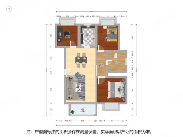 南岗惠园(e区)3室2厅1卫95南北82万