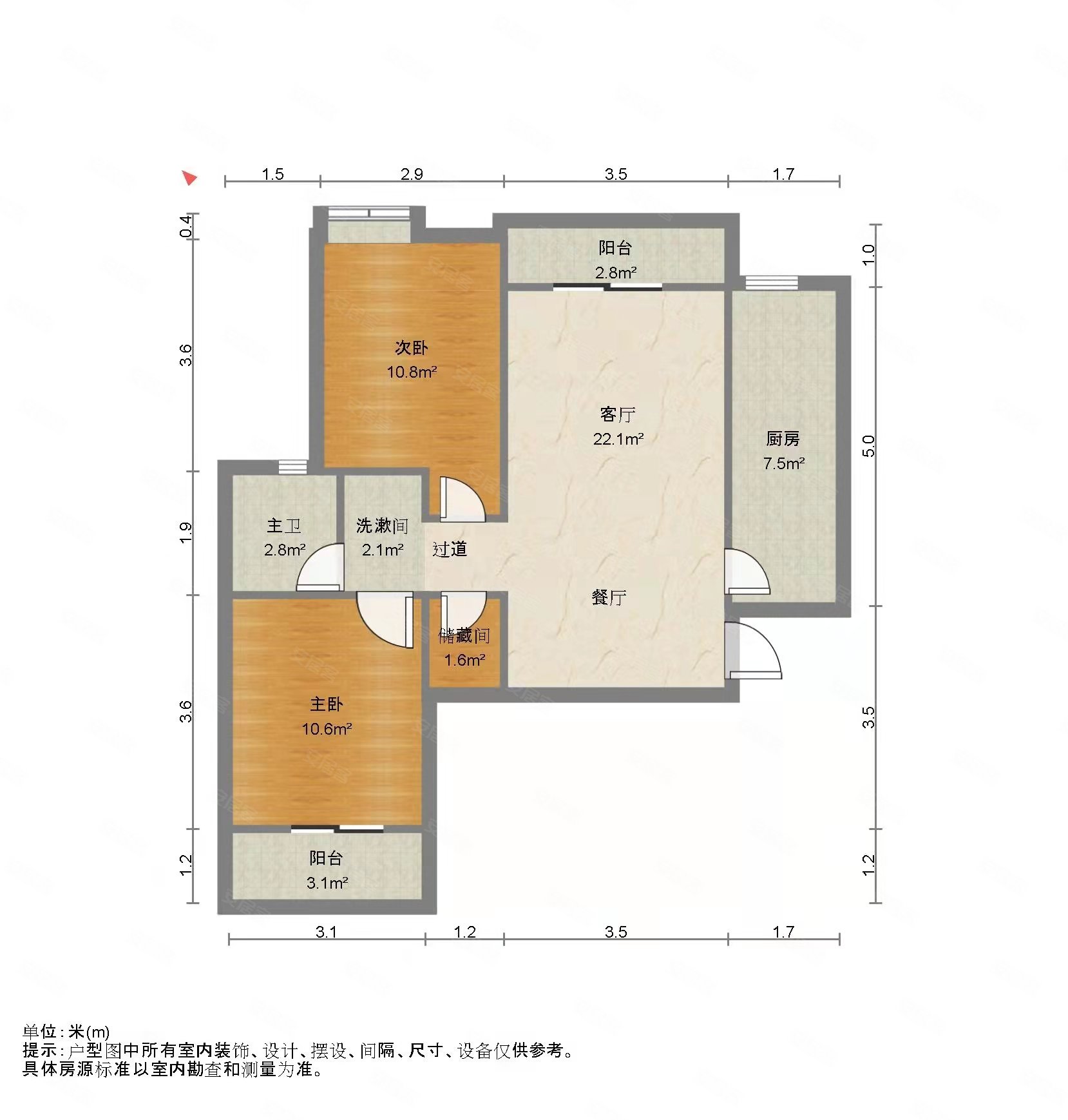 鹦鹉名邸3室2厅1卫91㎡南北100万