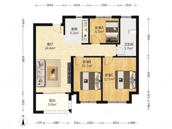 次新小区 全明户型 位置安静 诚心出售 中芥费一各点,东润城(三期裕园