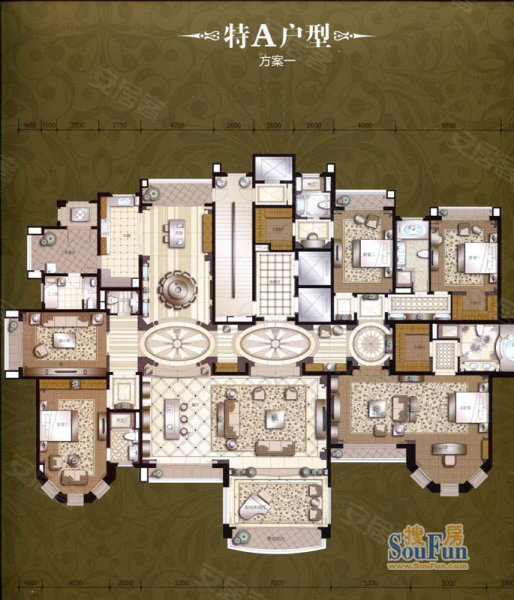 上海小区 浦东小区 北蔡小区 星河湾 星河湾户型图  5室4厅6卫 603.