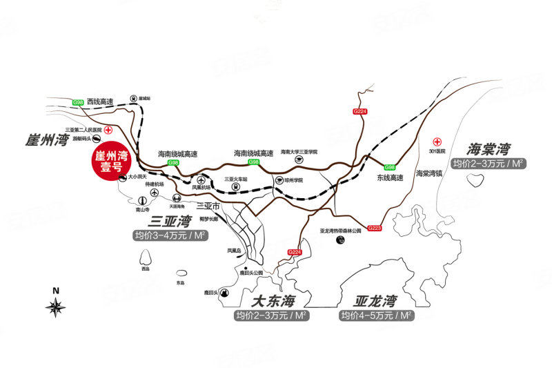 三亚崖州湾壹号-交通图(30) - 三亚安居客