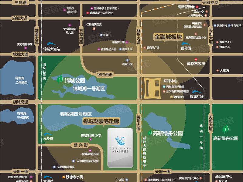 成都中洲锦城湖岸-交通图(37) - 成都安居客
