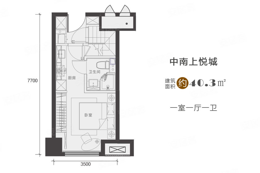 沣东南美贸易中心旁 中南上悦城40㎡样板间赏析