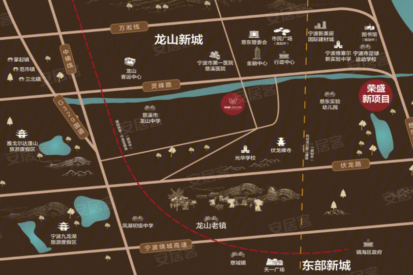 02/ 13 龙山新城 慈溪滨海经济开发区东与镇海区接壤,南与江北区相连