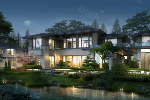 建面约135~240㎡的亲湖联排别墅,拥簇湖畔静谧.
