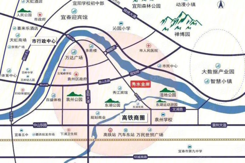 项目旁政府还将规划建设一座桥梁,连接宜阳新区直达市民中心和市北院.