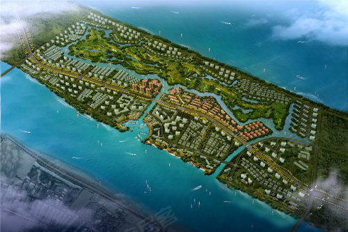 绿地长岛位于长三角的重要区位:长江入海口北端,联通上海浦东,崇明岛