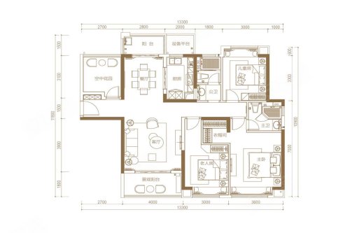 长沙楼盘 开福 开福中心 绿地v岛               建筑面积约110㎡户型