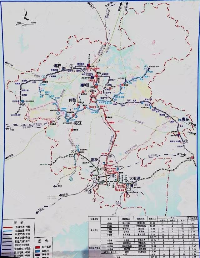 惠州市轨道交通远景线网推荐方案示意图