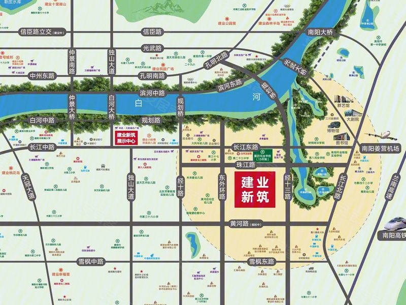 南阳热门活动 南阳建业新筑  项目位于珠江路与经十三路交叉口西南侧