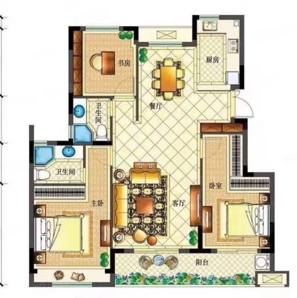 运河名门府3室2厅2卫144㎡南131万