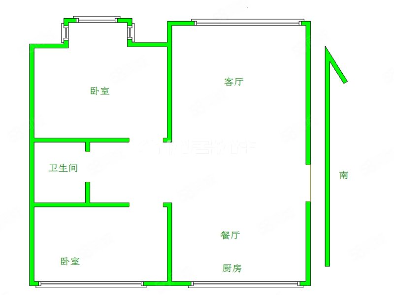 塞外名苑2室2厅1卫126㎡南北77万