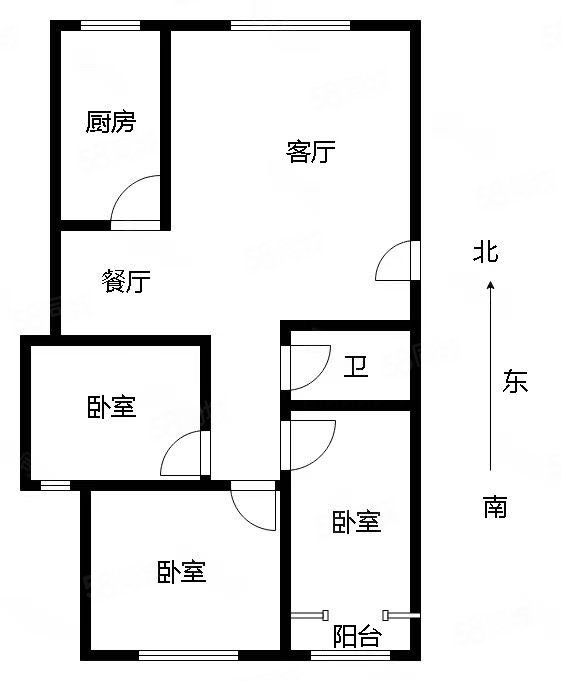 孟达东昌国际新城A4区3室2厅1卫122㎡东西126万