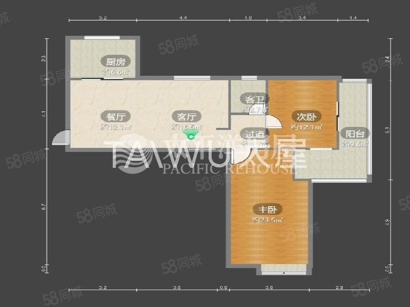 绿庭尚城2室1厅2卫103.45㎡南436万