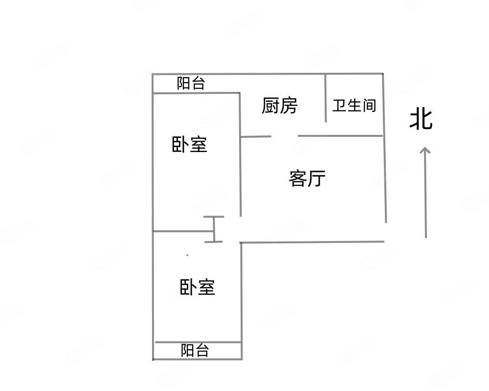 胜利小区明珠园2室1厅1卫82.2㎡南北105万