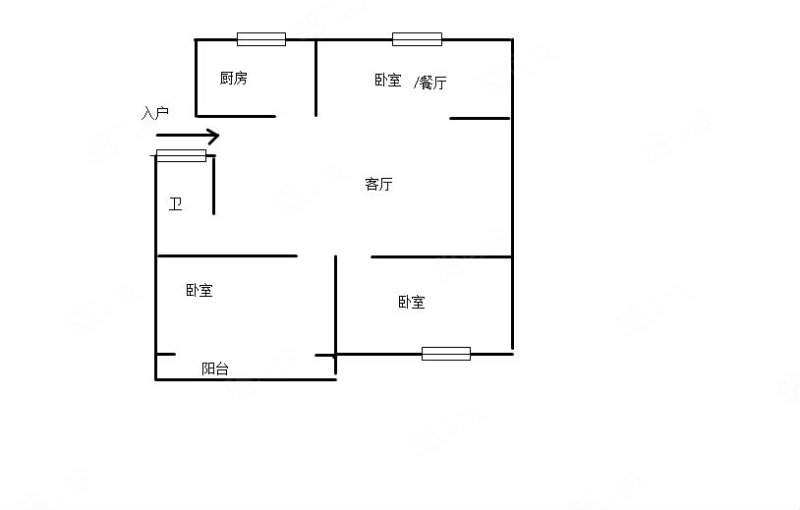 学友家园3室1厅1卫95㎡南38万