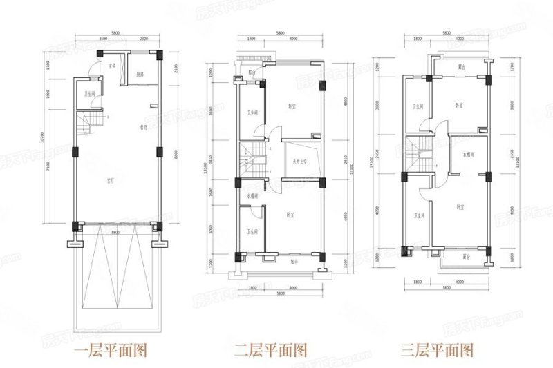 万科第五城(一期别墅)4室2厅5卫132.21㎡南304万