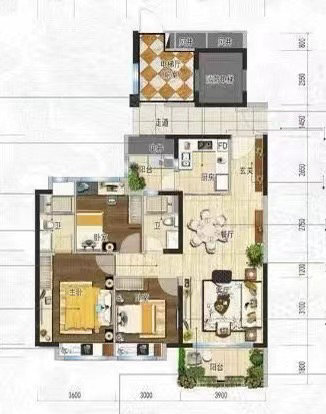 碧桂园御东府3室2厅2卫119㎡南北50万