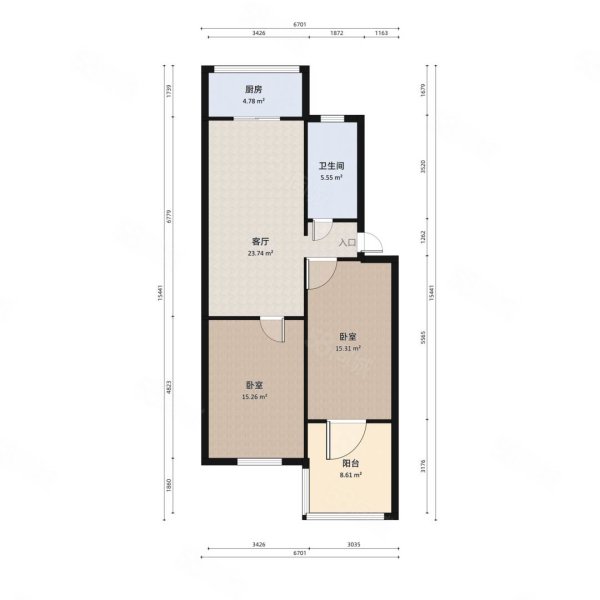 建行住宅楼2室2厅1卫84㎡南北159万