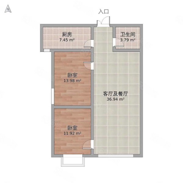 南川东路22号院2室2厅1卫87㎡南北49万