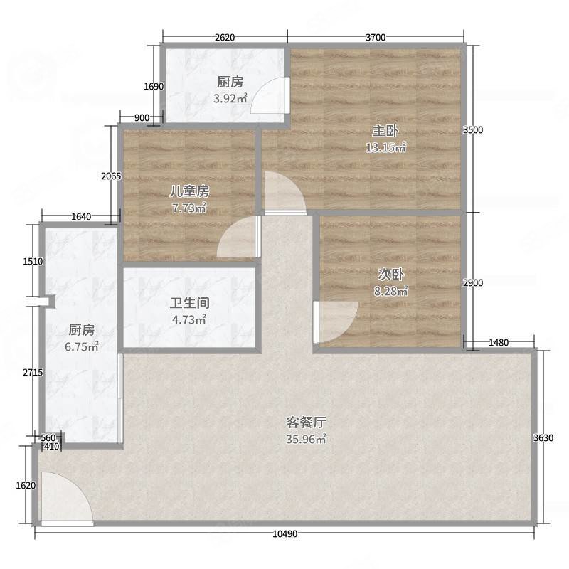 大兴壹号3室2厅2卫103㎡南北78万