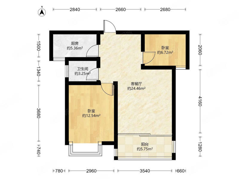 津通雅苑2室2厅1卫76㎡南85万