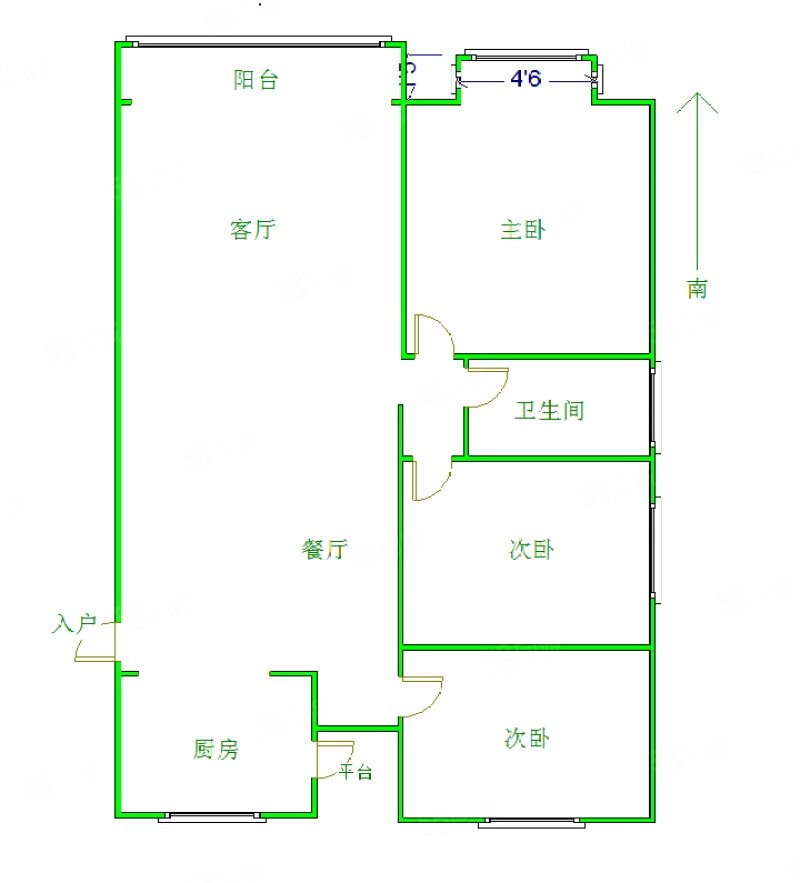 合欢家园(一期)2室2厅1卫77.65㎡南32万