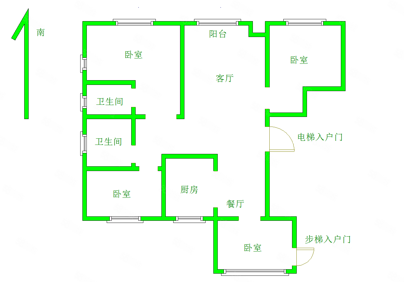 美溪领郡4室2厅2卫152㎡南北90万